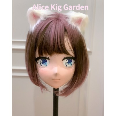 (AL03)Special Offer!! Female/Girl Resin Full Half Head With Lock Anime Style Cosplay Japanese Animego Character Kigurumi Mask